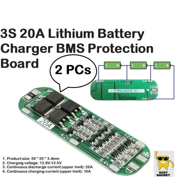 3S 20A Lithium Battery 18650 Charger BMS Protection Board