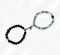 2Pcs/Set Beads Bracelet For Lovers Friendship Natural Stone Distance Magnetic Heart Couple Bracelets Fashion jewelry gift. 