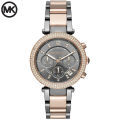 Michael Kors Gray Dial Two-tone Stainless Steel Chronograph Ladies Watch MK-6440. 