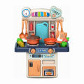Water Spray Kitchen Toy Cooking Set Musical Lights Kids Kitchen Set Electric Mini Pretend Play Kitchen Toys Mini Spraying Kitchen Set. 