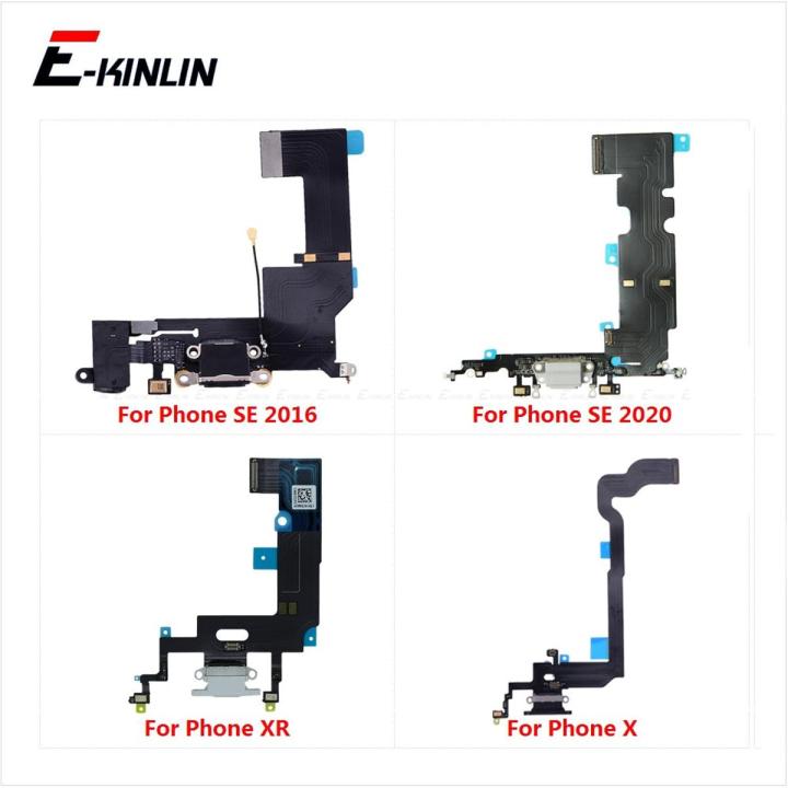 USB Charger Plug Charging Port Dock Connector Flex Cable For iPhone XR X XS Max SE 2020 2022 SE2 With Mic Microphone Flex Cable