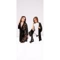 Net nighty gown (2 piece set) black Transparent Gown Bridal beautiful night dress nightwear sleepwear Lingerie for girls. 