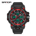 SANDA 100% Authentic Men's Multi-function Waterproof Watch Sports Watch Fashion Casual Luminous Luxury LED Outdoor Analog Military Men's Watch. 