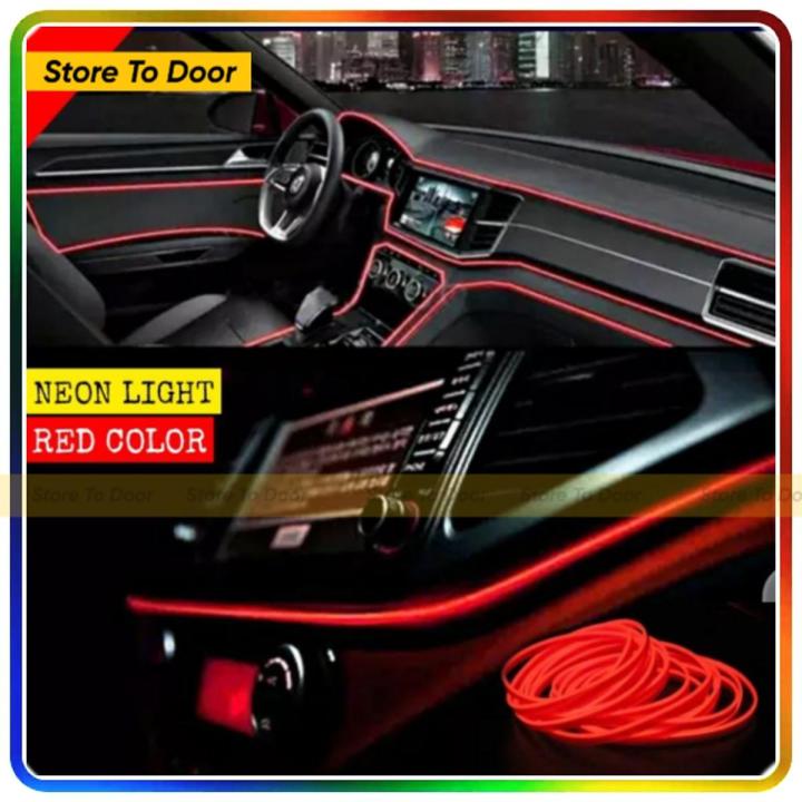 Red Neon Light Strip For Car Dashboard Gaps Led (2 Meters / 6.5 Feet's) Ambient Lights