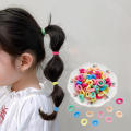 100-Pack Hair Ties Soft Elastic Colorful Ponytail Holders Non-Slip Fabric Hair Scrunchies for Girls Daily Wear Hairstyling Kids School Accessories. 