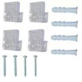 Transparent Mirror's Wall Mounting Hanging Fixing Clips Kit - Clear Clips/Brackets with Screws & Plugs. 
