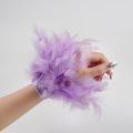 Women Natural Fur Feather Cuffs Cuffs With Feathers Feather Cuff Snap Bracelet Sleeves Wrist Arm Removable Shirt. 