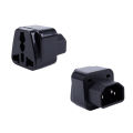 IEC 320 C14 to universal Female  Adapter AC  Plug Connector, Black. 