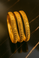 Gold Plated Engraved Bangles for Women – Traditional Jewellery Set | Hand-Carved Leaf Pattern, Long-Lasting Polish, Lightweight Daily & Party Wear Kada Style – Pack of 4. 
