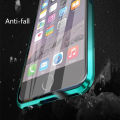 Biruiqu For iPhone 6 6s Plus Magnetic Absorption Case Metal Frame Shockproof Double Sided Tempered Glass Magnetic Case Cover. 