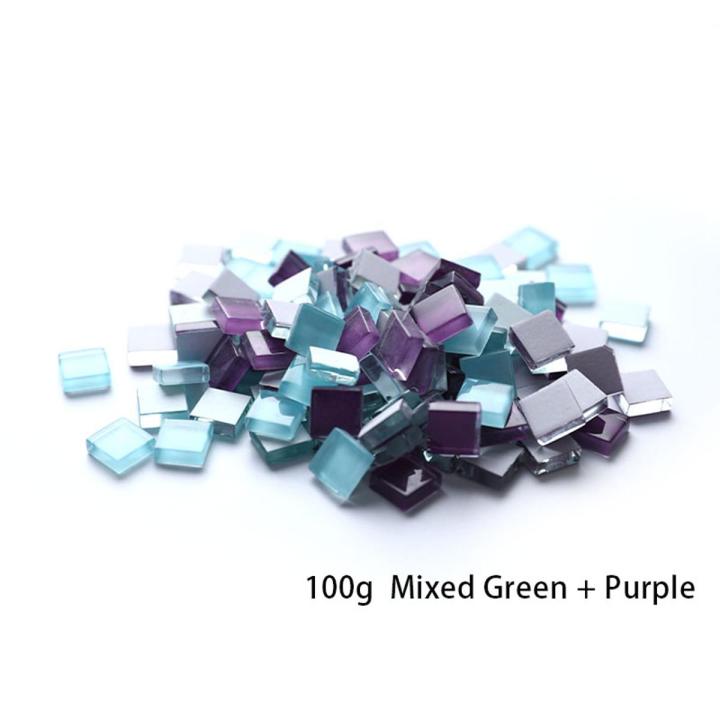 100g/lot Crystal Glass Mosaic Tile Handmade Creative Material For Kids DIY Fengshi