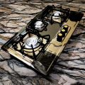Zee 3 Burner Heavy Square Grill Stainless Steel Hob STOVE. 