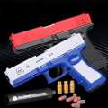 Glock Soft Bullet Toy Gun with Silencer-Shell Ejection Toy Gun For KidsManual Airsoft Blaster Pistol-Jump Ejecting Mag-10 Pcs Eva Darts-Kids Best Gift For Kids Eid. 