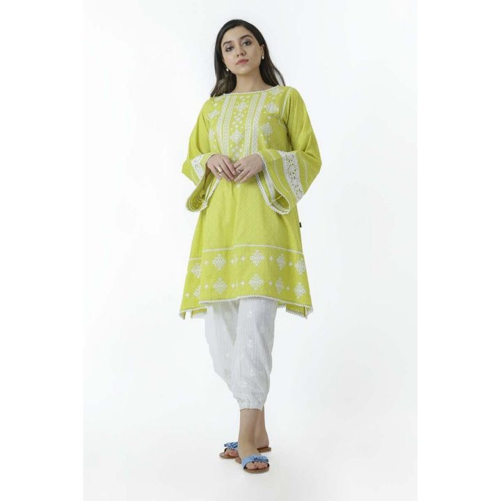 EGO Fall Collection 2019  Exotic  Green Jacquard Kurti For Women