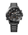 Casio Edifice Mens Black Ion Plated Stainless Steel Case Analog Mobile Link Chronograph Mineral Glass Black Multi-Function Dial Black Ion Plated Stainless Steel Band Watch-ECB-30DC-1ADF. 