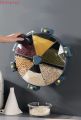 6 compartment Food Grains Storage Grids Box Wall-mounted Rotate Storage. 