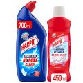 Harpic Germ Kill Bundle - Toilet Cleaner Original 700ml + Bathroom Cleaner Floral 450ml. 