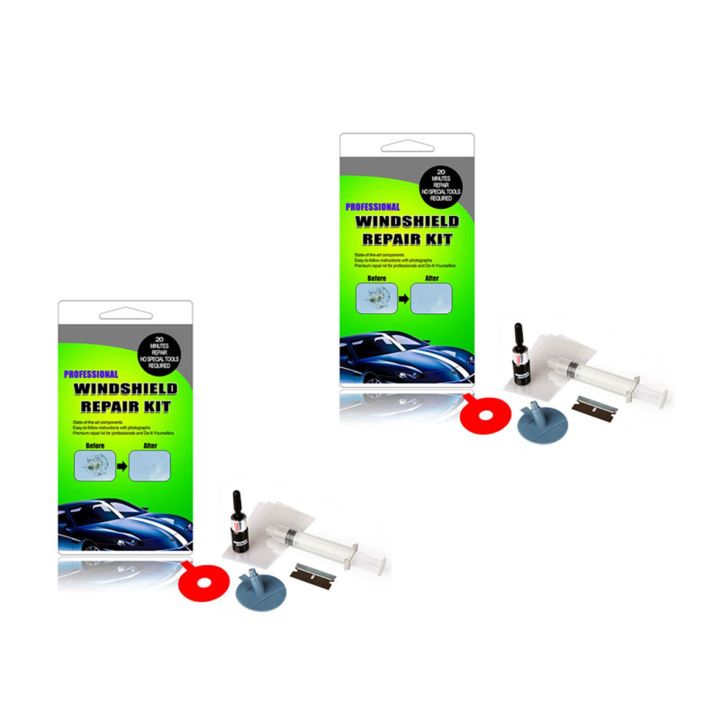 JOUYI 2X Windshield Repair Kits Car Window Repair Tools Windscreen Glass Scratch Crack Restore Window Screen Polishing
