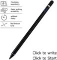 Active Stylus Pen for Android, iOS, iPad/iPad 2/New iPad 3/iPad4/iPad Pro/iPad Mini/iPad Mini 2/3/4 and Most Tablets, Rechargeable Digital Stylus Pen Fine Tip 1.5mm (Black). 