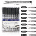 9 Pcs - STA Permanent Black Fineliner Pen Set For Art Technical Drawing Writing Engineering Sketching Architecture Manga. 