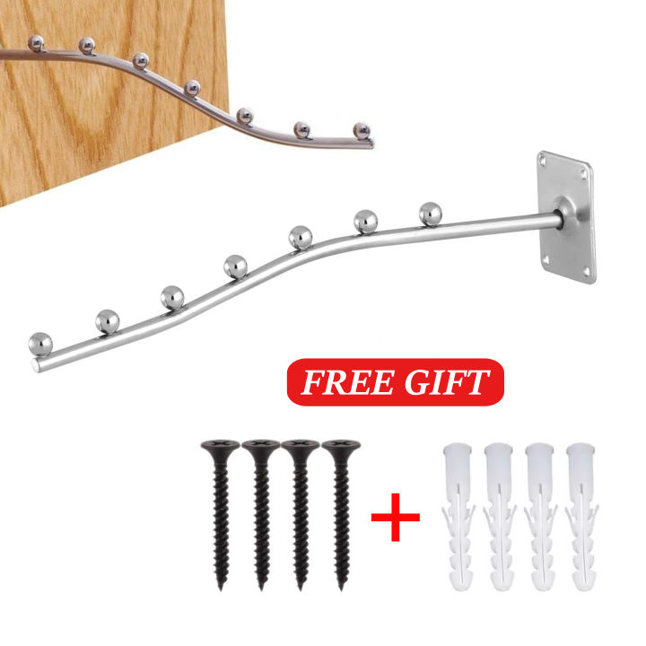 Wall Mount Cloth Hanging Garment Display Hooks Free Gift Screws+Wall Plugs