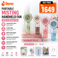Mini Portable Misting Fan USB Rechargeable Portable Misting Handheld Fan Mini Cooling Fan With Water Spray USB Rechargeable 3 Speed Adjustable Fan Random Colours Portable Air Cooler. 