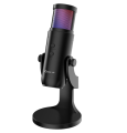 Professional USB RGB Microphone Condenser Mic For Gaming - Xtrike Me XMC-03 Microphones For Mobile, Tablets, Computers & Live Streaming - 360° Rotatable Omnidirectional Mic & 12 RGB Lighting Modes & Metal Body. 