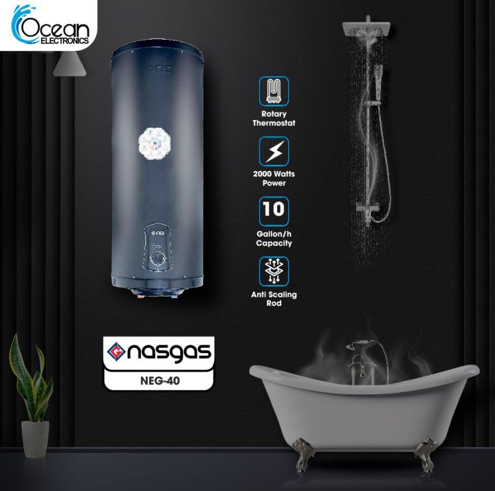 Nasgas NEG40 Electric Water heater, Instant Hot Water, High Capacity