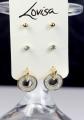 Lovisa Gold Plated Earrings With Glitter And Stones Fashion Jewelry Pack Of 3  For Girls, Women, Her High Quality. 