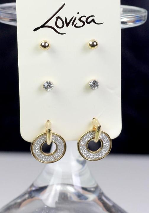 Lovisa%20Gold%20Plated%20Earrings%20With%20Glitter%20And%20Stones%20Fashion%20Jewelry%20Pack%20Of%203%20%20For%20Girls,%20Women,%20Her%20High%20Quality%20-%20Image%203