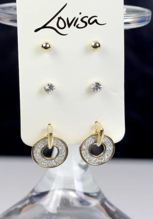 Lovisa%20Gold%20Plated%20Earrings%20With%20Glitter%20And%20Stones%20Fashion%20Jewelry%20Pack%20Of%203%20%20For%20Girls,%20Women,%20Her%20High%20Quality%20-%20Image%203
