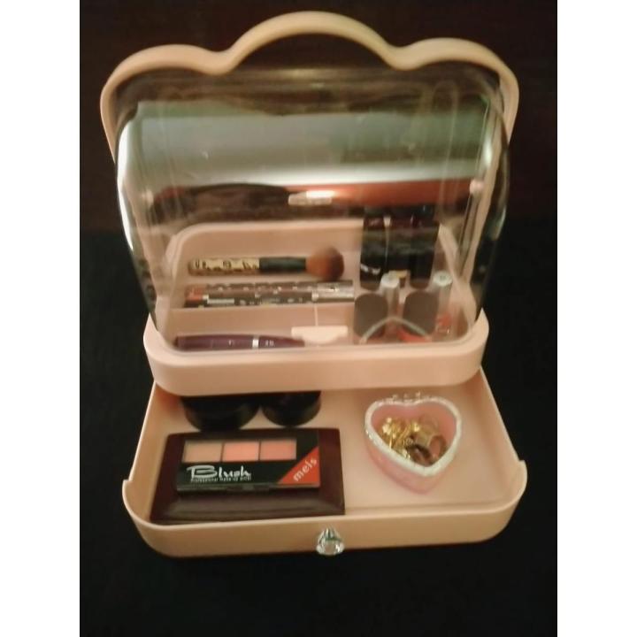 Dust Proof Acrylic Cosmetic Organizer Jewelry Box Makeup Storage Case
