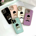 SUNAUDE Case For iPhone XR Classic Fashion Simple Black Hat Glasses Mr. Beard Patch Phone Case Lens All Inclusive Plating TPU Silicone Soft Case Anti falling Wear resistant Anti slip Boy Girl Couple Gift Box Phone Back Cover Cover. 