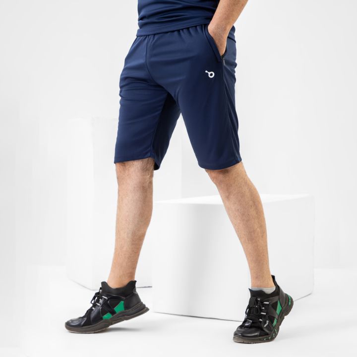 DherigTech Fusion Navy Blue Dri fit Shorts, 220 GSM, Activewear