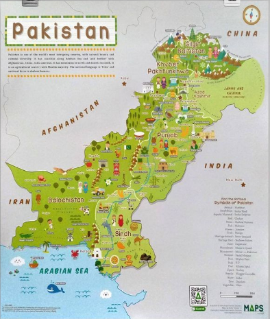 Liberty Books | Kids Map Of The Pakistan - (Maps) by Aisha (100% Original)