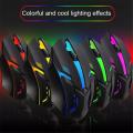 7 Colors LED Gaming Mouse - RGB BREATHING EFFECT - USB Wired Optical For PC / Laptop - Pro RGB 7 LED Sensor - Black - 7 Colours LED. 