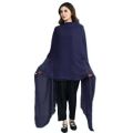 Crinkle Chiffon Dupatta For Girls And Women Navy Blue / Royal Blue Colored Crinkle Chiffon Full Size Lace Dupatta Chiffon Dupatta with 4-Side ZigZag Cotton Lace Ideal for Traditional Wear. 