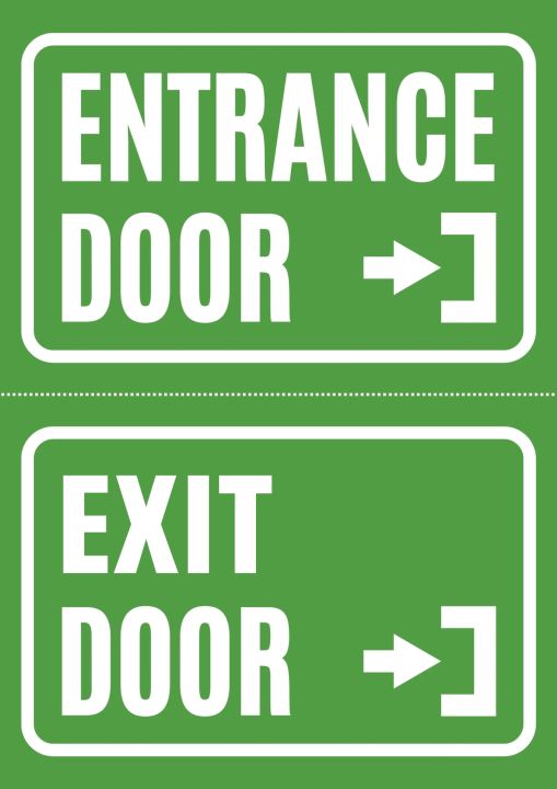 Entrance and exit sign stickers, Warning Stickers A4 Size Ready to use ...