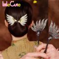 Shiny Rhinestone Wings Updo Scrunchies - Curler Hair Tools - Hair Accessories - Ponytail High Headwear - Elegant - Chinese Style - Twister Crystal Wings Ropes Bands. 