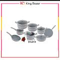 Domestic Nonstick Jumbo Gift Set – 21 Pieces Marble Coated Cookware Set. 