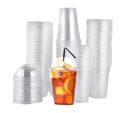 Transparent Cups With Dome Lids - Cups 120z Clear Plastic Cups Milkshake Cups. 
