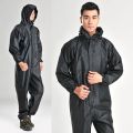 Waterproof Fashion Conjoined/Dangri Full Body Over Rain Coat Suit and oil proof dust proof for outdoor activities Random Colour. 