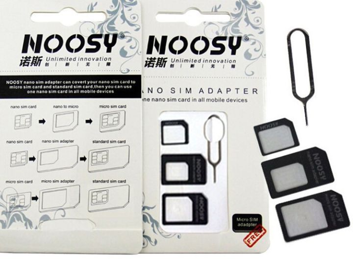 Noosy 4 in 1 Sim Card Adapter Kits with Nano Sim Adapter and Micro Sim Adapter