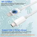USB-C to Lightning cable for charging and syncing Compatible for Iphone charging cable. 