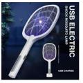 Anti Mosquito HIT Racquet Rechargeable Insect Killer Bat with LED Light, Black. 