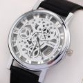 Skeleton Double Sided Glass Transparent Watch for Men - Stylish Analog Mens Watches. 