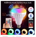 Bluetooth Speaker Bulb Smart LED RGB + Remote Control Wireless Disco Audio Music Multi Color Dimmable Lamp 12W. 