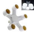 5 in 1 Heads Lamp Bulb Holder Light Base LED Converter Adapter Socket Splitter | E27 to Multiple-Head Converter Lamp Holder for Studio Light LED Light Bulb Base. 
