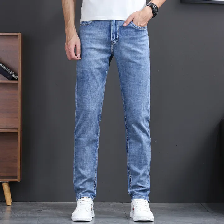 Spring-and-summer-men-s-Blue%20Jeans-lightweight-thin-denim-jeans-high-quality-cotton-stretch-classic-brand-youth%20-%20Image%202