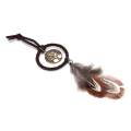 Graceful Hot Boho Key Chain Ring Metal Feather Tassels Dream Catcher Keyring Keychain Brown One Size Brown. 